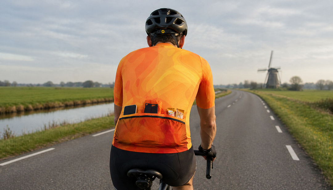 Waarom een wielershirt 6 zakken heeft (en waarom drie onzin is)