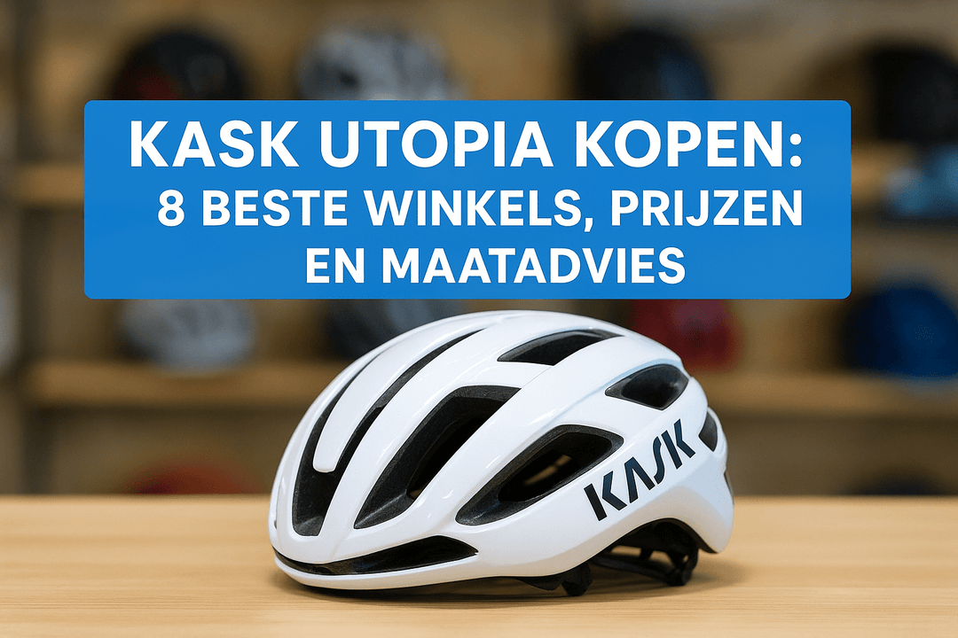Banner KASK Utopia kopen met een witte KASK helm op de toonbank