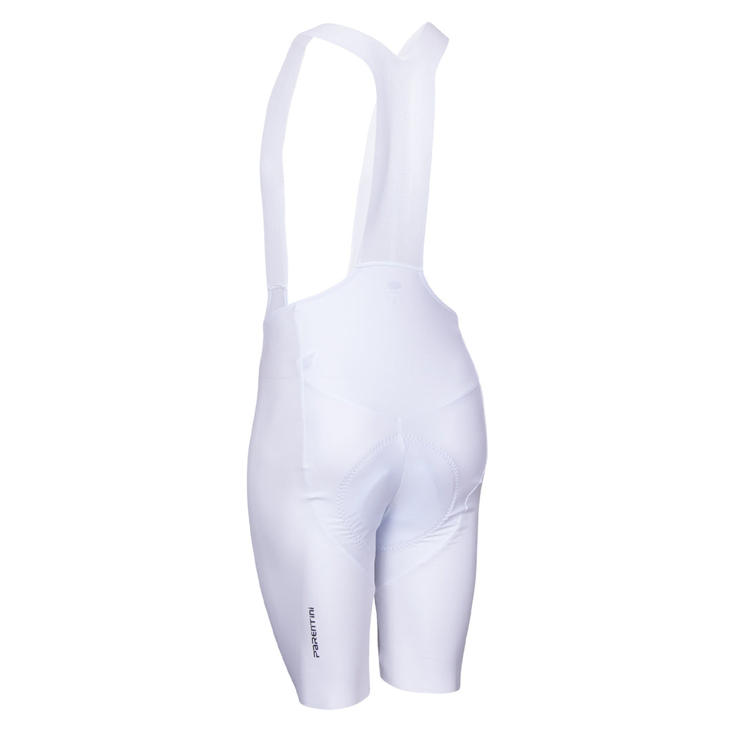 Parentini Forte Inga bib short wit — achterzijde heren wielrenbroek met bretels collectie 2026 Brakeaway