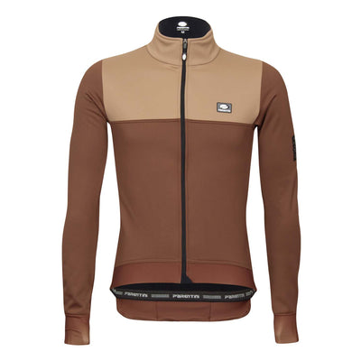 De Parentini Unica Winter fietsjas Dark - Clay, gemaakt van innovatief Windtex® membraan, biedt optimale bescherming tegen winterse elementen. Lichtgewicht, wind- & waterdicht, met fleeze voering voor warmte. 100% handgemaakt in Italië voor racefiets, gravelbike & mountainbike.