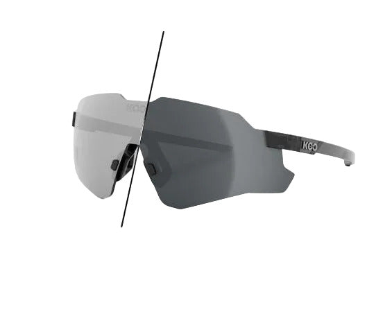 KOO Nebula zijaanzicht — frameless constructie 21 gram, Black Glass
