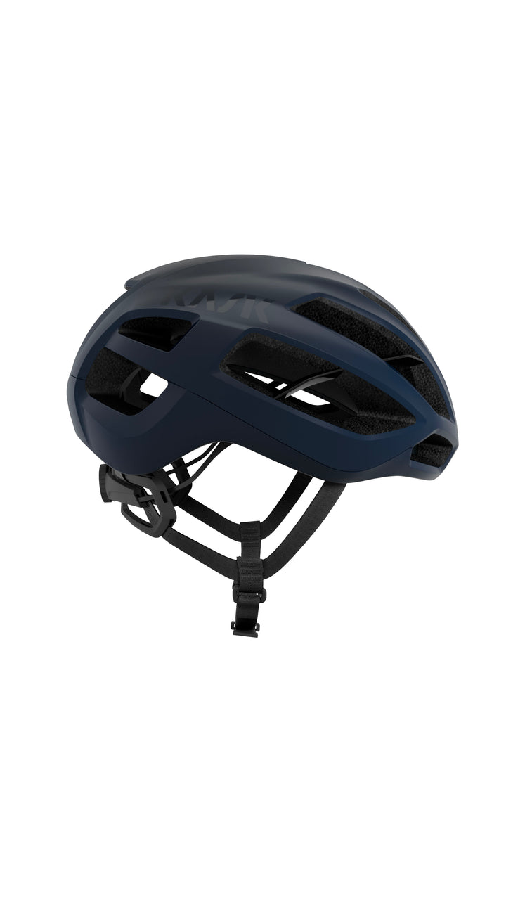 KASK Protone Icon WG11 blauw mat — matte aero-racehelm, zijaanzicht